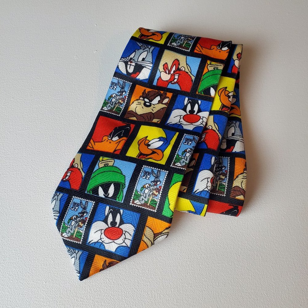 Looney Tunes stamp collection tie neck tie 1997 collectible